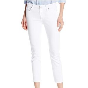 AG Denim Women’s Size 27 White The Stilt Cigarette Cropped Jeans